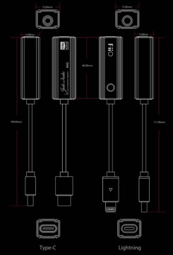 FiiO KA2 LT 4,4 мм, черный ЦАП Hi-Fi MQA Apple iPhone