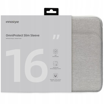 СУМКА INNOSTYLE ДЛЯ НОУТБУКА 16 ДЮЙМОВ ВОДОНЕПРОНИЦАЕМЫЙ ЧЕХОЛ OMNIPROTECT SLIM СЕРЫЙ