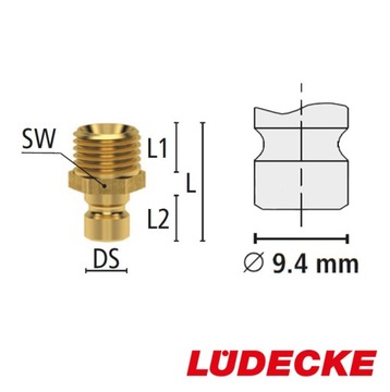 Wtyk regulacja temperatury DN 6 LUDECKE GZ M 10x1 MS - DME 1/4