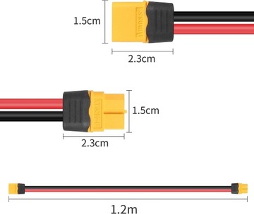 XT60 1.2MT 16AWG XT60 RC Lipo Удлинительный кабель