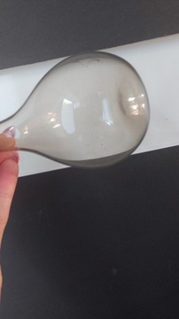 Stary szklany wazonik szkło przydymiane design