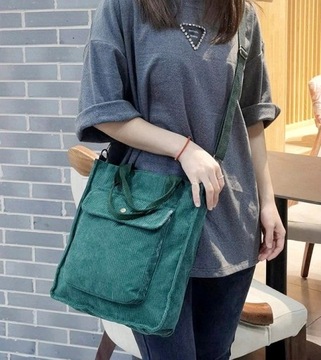 Вельветовая сумочка SHOPPER Вместительная городская сумка, XL.