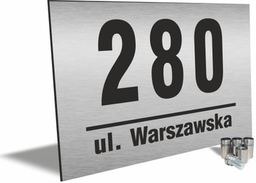 DUŻA Tabliczka ADRESOWA ALUMINIOWA Numer domu DYSTANSE 40x30cm DRUK UV