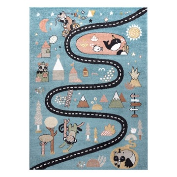 DYWAN DLA DZIECI FUN 120x170 ULICA niebieski #O282