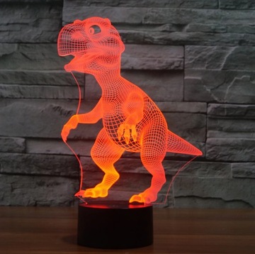 НОЧНОЙ СВЕТОДИОД ДИНОЗАВРА T-REX 3D ЦВЕТ СВЕТОДИОДА + ПУЛЬТ ДИСТАНЦИОННОГО УПРАВЛЕНИЯ