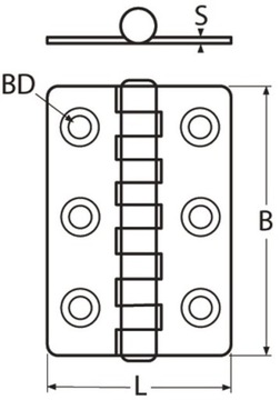 ПЕТЛЯ 50x60x1,5 СИММЕТРИЧНАЯ 8049D НЕРЖАВЕЮЩАЯ A2