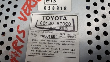 фото thumb №9, 86120-52023 радио кассета toyota yaris i 1.3 01r