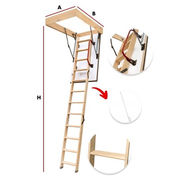 Schody Strychowe Wyłaz Strych 0,86 W/m2K EXTRA 46mm 120x60 Zestaw Montażowy
