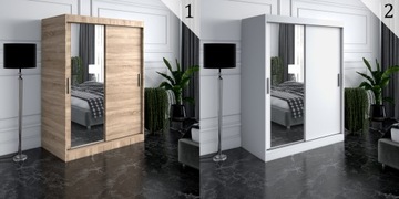 Шкаф-купе 150 Зеркало, 2 интерьера АНТРАЦИТ