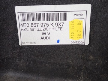 фото thumb №9, Захист оббивка кришки багажника ручка audi a8 s8 d3 5.2 коротка 4e0867975k