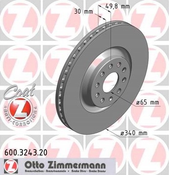 ZIMMERMANN Колодки Передние диски SEAT LEON 5F 340мм