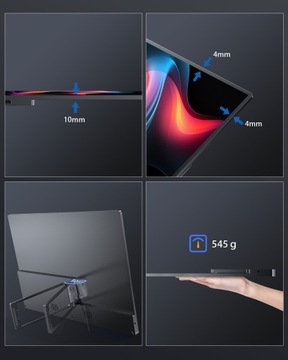 Przenośny monitor do gier UPERFECT 13,3” 4K 60 Hz 1500:1 300 Nit Podstawka IPS