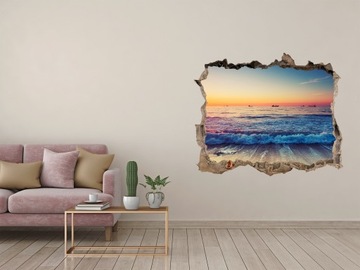 Naklejka fototapeta 3D Wschód słońca morze 95x64