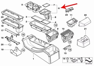 фото thumb №7, Оригінальний номер bmw тримач na монети консолі чорний bmw 3 e46