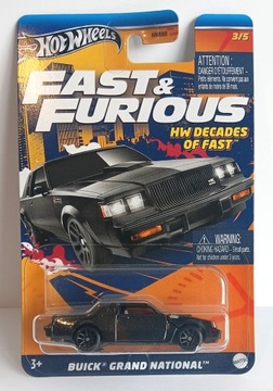 Hot Wheels Fast & Furious HW Десятилетия Форсажа 3/5 BUICK GRAND NATIONAL