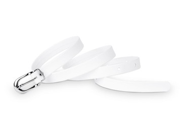 Pasek damski klasyczny biały mat 1,5 cm