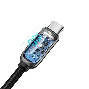 Baseus kabel do szybkiego ładowania USB-C 100W z wyświetlaczem oplot