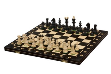 Consul Черные деревянные шахматные фигуры (48х48см), польские, элегантные