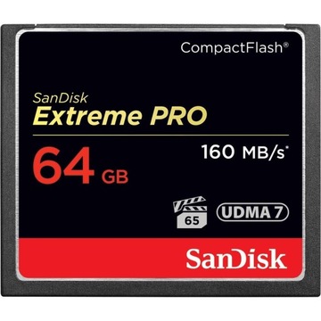 Карта памяти SanDisk CF 64 ГБ, 160 МБ/с / 150 МБ/с