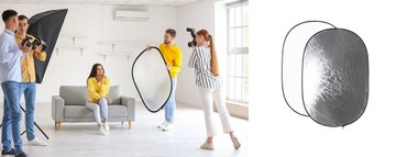 Фотосмесь 2в1 80х120 см белый и серебристый