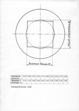 КЛЮЧ для механических часов квадратный 2,25 ММ