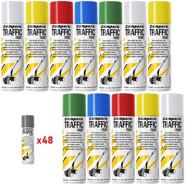 Дорожная краска для полос и линий 48х 500мл Traffic Paint AMPERE