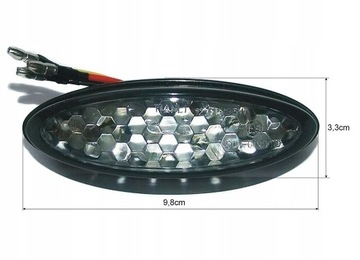 TYLNA LAMPA TYŁ LED UNIWERSALNA CZARNA HOMOLOGACJA