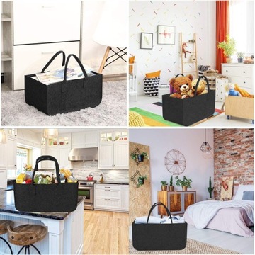 Torba zakupowa kosz na drewno filc organizer Filc