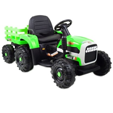 SUPER TRAKTOR FAST NA AKUMULATOR Z PRZYCZEPĄ, MIĘKKIE KOŁA, MIĘKKIE SIEDZEN