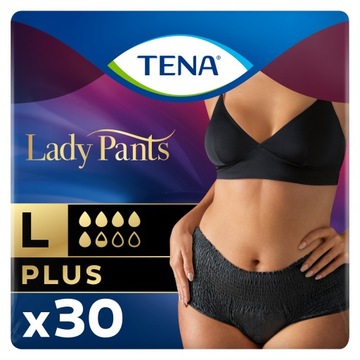 Впитывающие трусики-подгузники TENA Lady Plus Noir L для взрослых