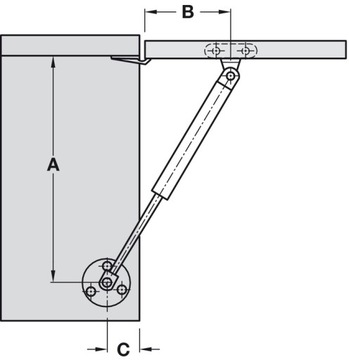 2 x ГАЗОВЫЙ МЕБЕЛЬНЫЙ ПОДЪЕМНИК HAFELE 80N