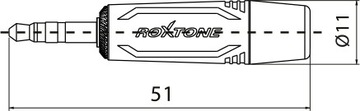 Roxtone RMJ3P-NN JACK Mini stereo 3.5 mm na Kabel