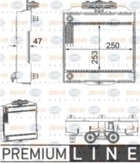 Купити Радіатор води bmw 5 f10 2010 - 2016 hella, фото thumb