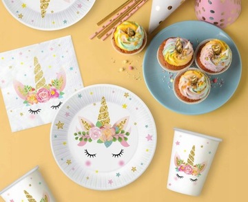 Радужные тарелки для чашек UNICORN 1-99 на день рождения UNICORN party БОЛЬШИЕ