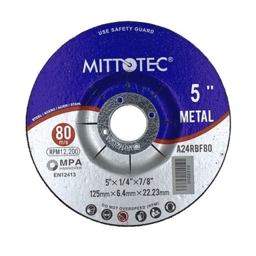 TARCZA DO SZLIFOWANIA METALU STALI 125 x 6mm 5 szt
