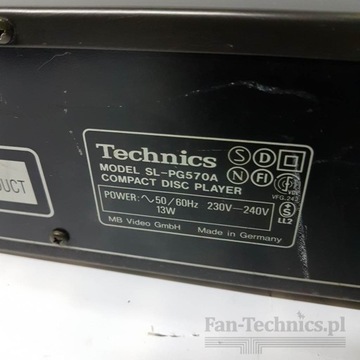 Fan-Technics Technics CD SL-PG570A Магазин Лодзь