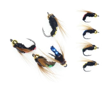 Sztuczne muchy #10 Amber Caddis Pupa set 4szt /093
