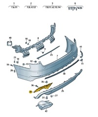 фото thumb №1, Кріплення наконечники вихлоп ліві audi a4 b9 aso