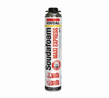 SOUDAL MAXI EXPRESS монтажная пена низкого давления, пистолет для монтажной пены 870мл - 12 шт.