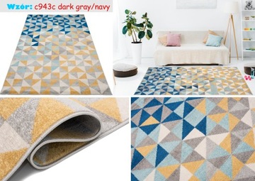 AZUR КОВЕР 160x220 Фриз Модный Современный Красочный Пастельный Мягкий