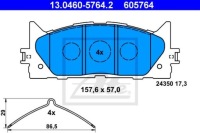 Тормозные колодки тормозные ate 13.0460-5764.2 Цена, фото thumb