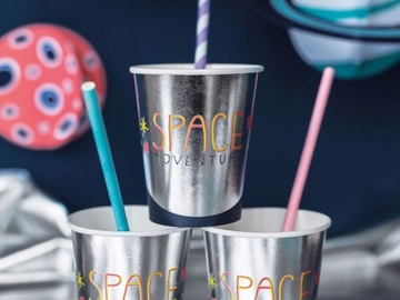Тарелки, чашки, бумажные салфетки, РАКЕТА КОСМОС, день рождения PARTY SPACE