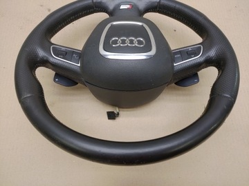 фото thumb №6, Руль + подушка безопасности мультифункция кожа лепестки s-line audi a6 c6