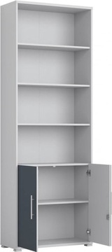Книжный шкаф Office Lux BRW большой вместимости с дверцами