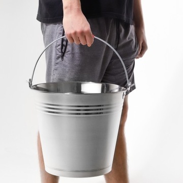 WIADRO STALOWE NIERDZEWNE Z RĄCZKĄ 14L METAL