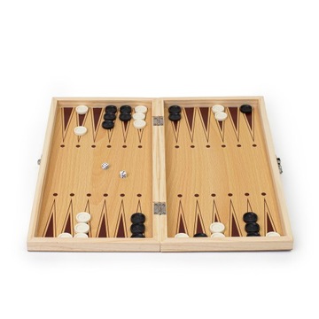 SZACHY DREWNIANE MAGNETYCZNE KLASYCZNE DUŻE WARCABY BACKGAMMON GRA 3W1