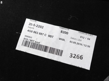 фото thumb №9, Audi rs7 s7 a7 4g8 c7 10-18 рестайлінг боковина оббивка багажника ліва 9bt