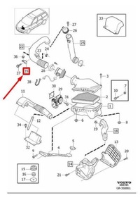 фото thumb №8, Кронштейн корпус дросель oczyszczacza повітря volvo c30 оригінальний