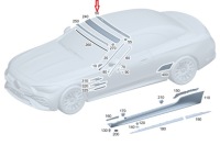 Mercedes-benz cle a236 dekor молдинг декоративна вітровики дах a2366908202 Доставка, фото thumb