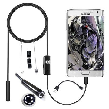 ENDOSKOP KAMERA INSPEKCYJNA 2M USB ANDROID WARSZTATOWA MIKRO LED USB-C 3w1